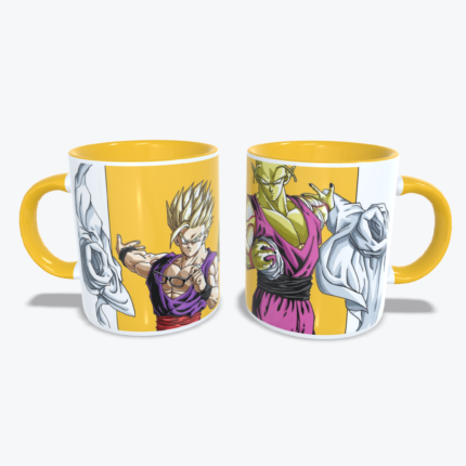 Mug Amarillo con diseño de Gohan y Piccolo