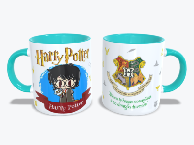 Mug Azul con diseño de Harry Potter