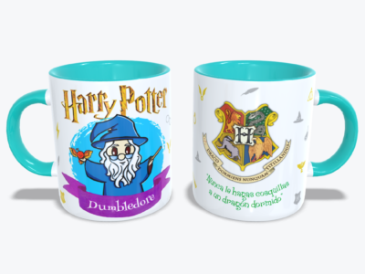 Mug Azul con diseño de Harry Potter - Dumbledore