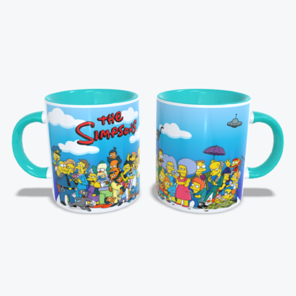 Mug Azul con diseño de Los Simpson