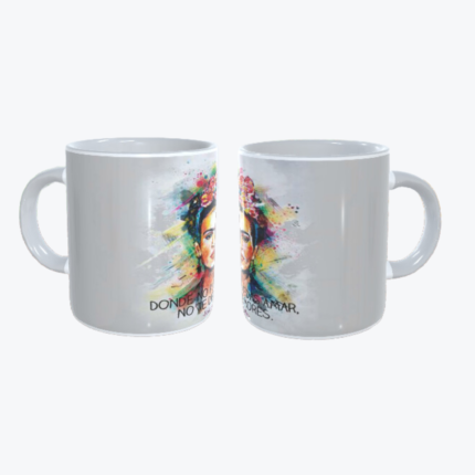 mug de cerámica con diseño de frida kahlo