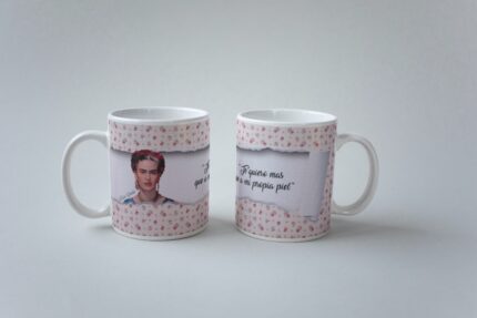 mug de cerámica con diseño de frida kahlo