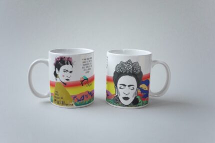 mug de cerámica con diseño de frida kahlo