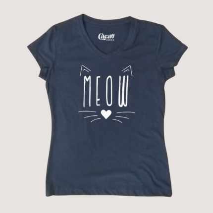 Camiseta para dama con diseño de Meow