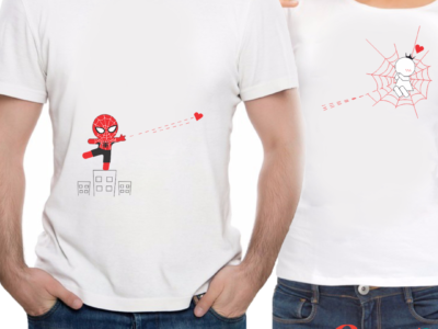pareja de camisetas amor y amistad