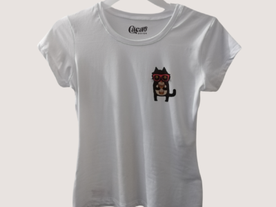 Camiseta para dama con diseño de Gato
