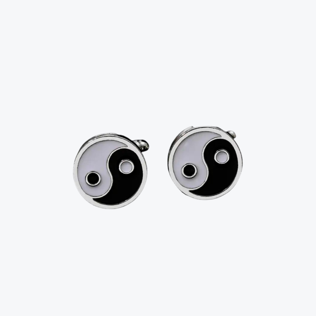 Mancornas o gemelos con diseño de Yin y Yang