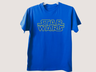 Camiseta para caballero con diseño de letras Star Wars