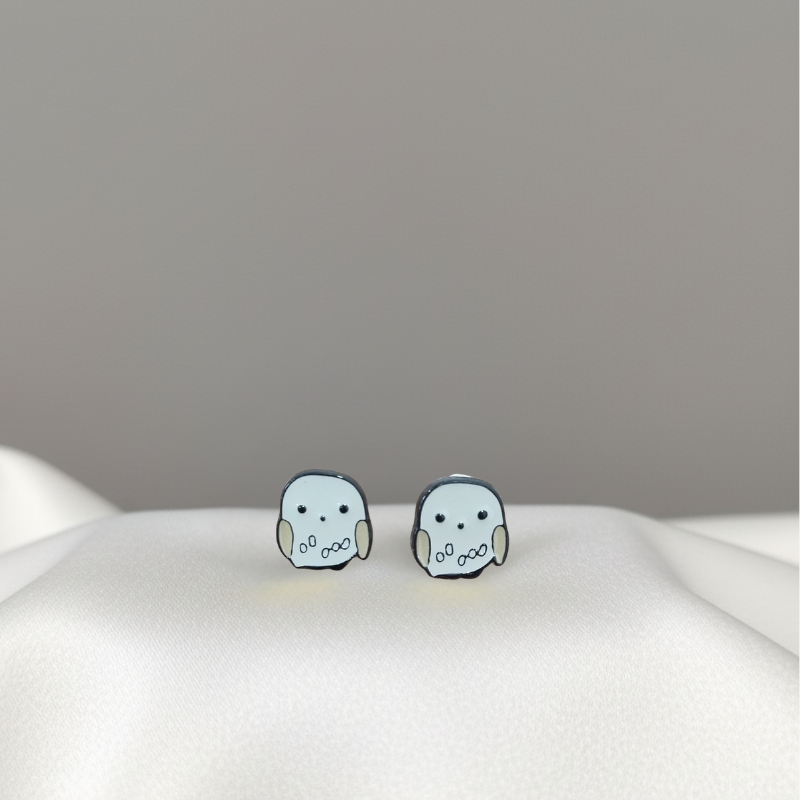 Aretes con diseño de Hedwig - Harry Potter