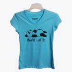 Camiseta para dama Panda Maybe Later Menta