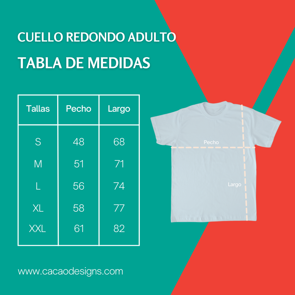 Tallas de camisetas adulto